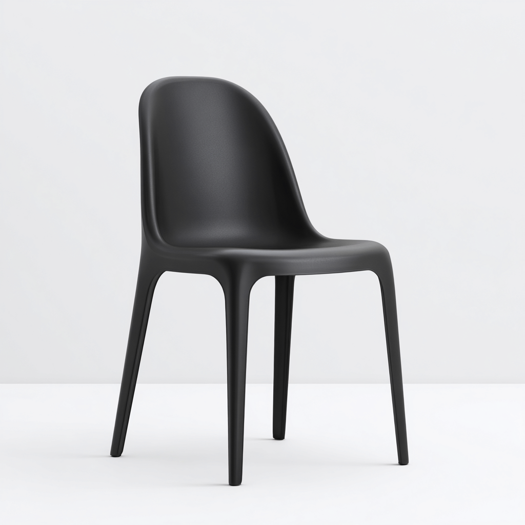 Chaise de jardin plastique 48x50x83 cm - noir - design moderne extérieur-Nestlevo