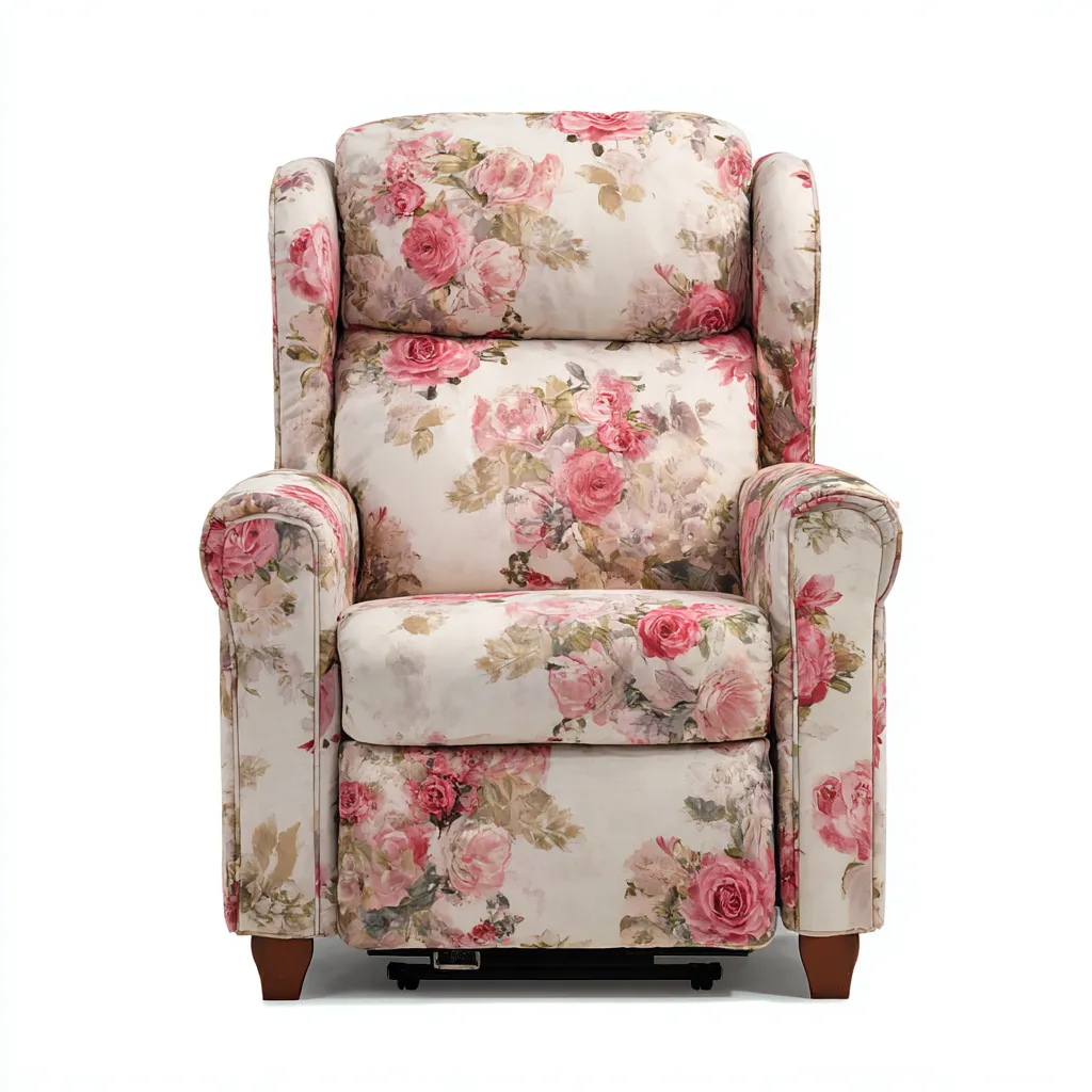 Fauteuil relax en tissu floral 98x87x103 cm - floral - pour salon - design classique-Nestlevo