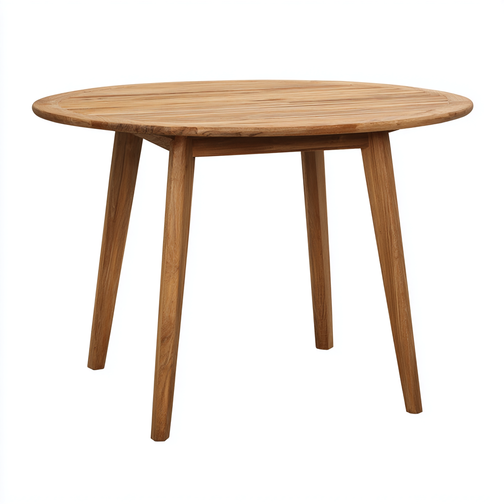 Table de jardin teck massif 110x110x74 cm - bois naturel - design extérieur épuré-Nestlevo