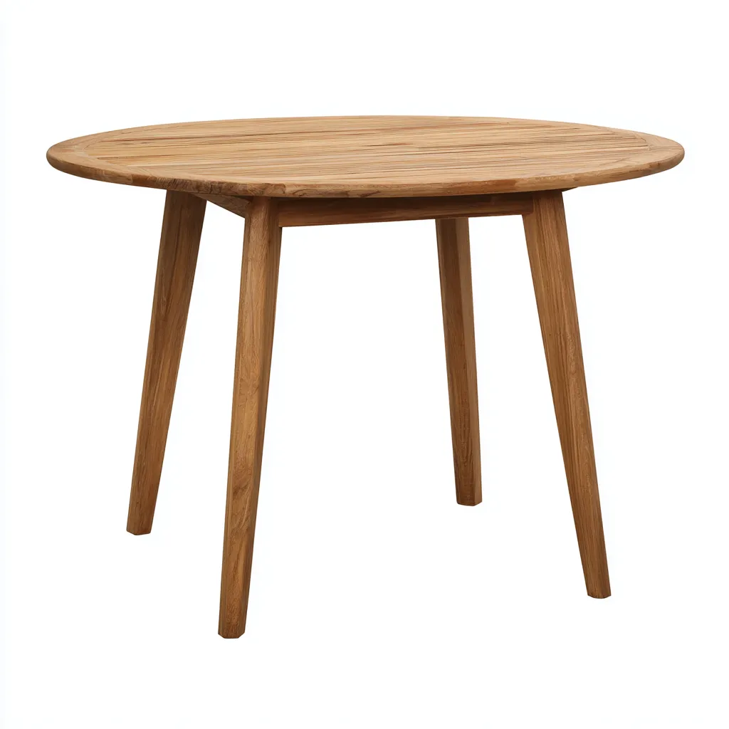 Table de jardin teck massif 110x110x74 cm - bois naturel - design extérieur épuré-Nestlevo