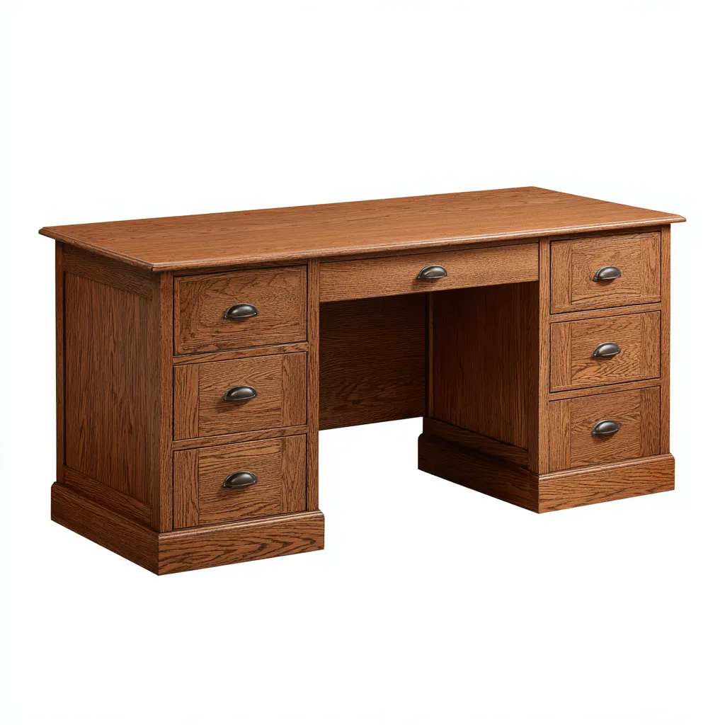 Bureau bois 150x65x78 cm - marron - design classique - adapté au travail à domicile-Nestlevo