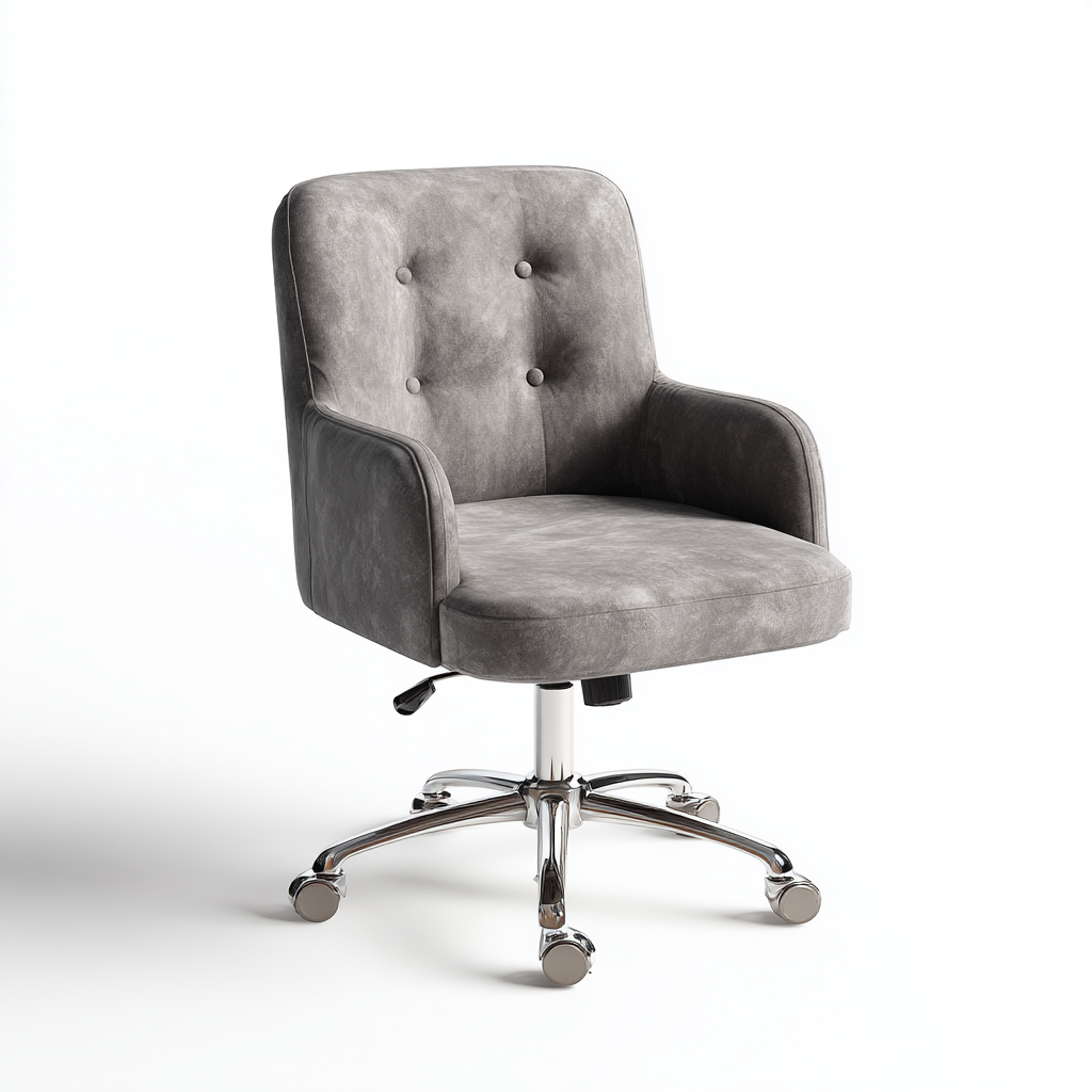 Chaise de bureau tissu 60x60x88 cm - gris - design moderne - adaptée au bureau-Nestlevo