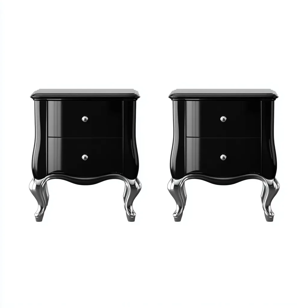 Table de chevet - bois - 50x40x60 cm - noir - design moderne - adapté à la chambre-Nestlevo