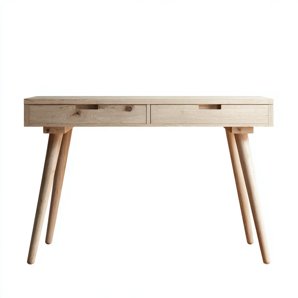 Bureau bois 120x55x75 cm - bois naturel - design scandinave - adapté au travail à domicile-Nestlevo