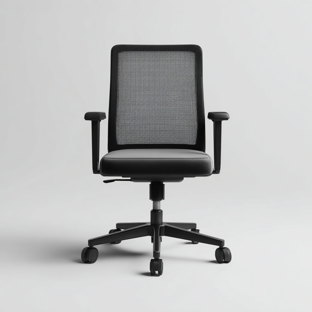 Chaise de bureau - maille - tissu 60x60x98 cm - noir - ergonomique respirante avec accoudoirs - adaptée au bureau - design moderne-Nestlevo