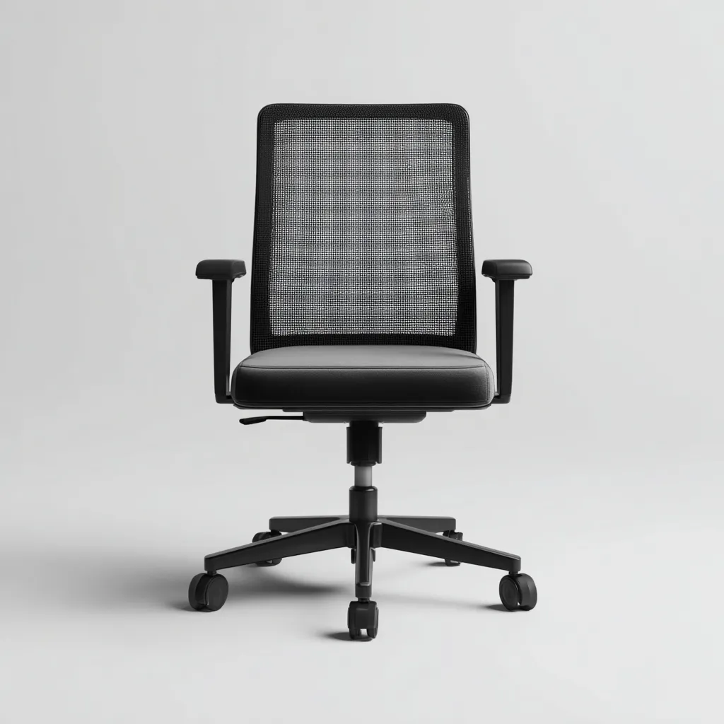 Chaise de bureau - maille - tissu 60x60x98 cm - noir - ergonomique respirante avec accoudoirs - adaptée au bureau - design moderne-Nestlevo