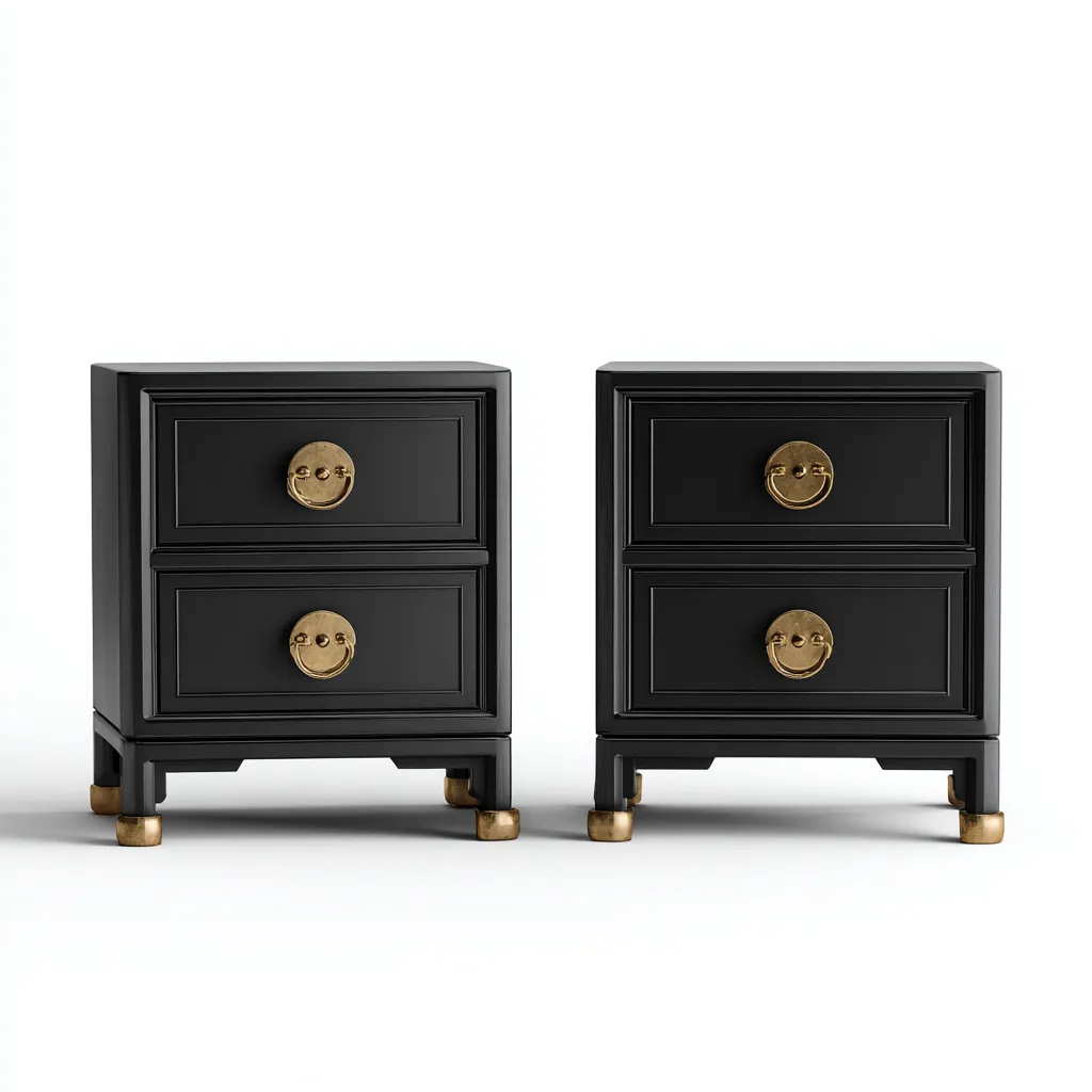 Table de chevet - bois MDF 45x40x60 cm - noir - pour chambre - design classique-Nestlevo