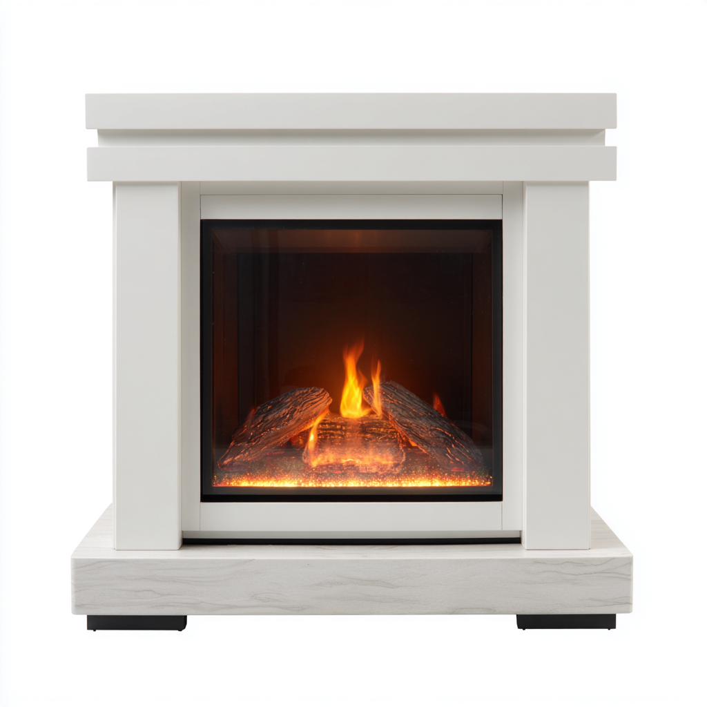 Cheminée électrique blanche 85x30x90 cm - pour salon - effet flamme réaliste - style moderne-Nestlevo