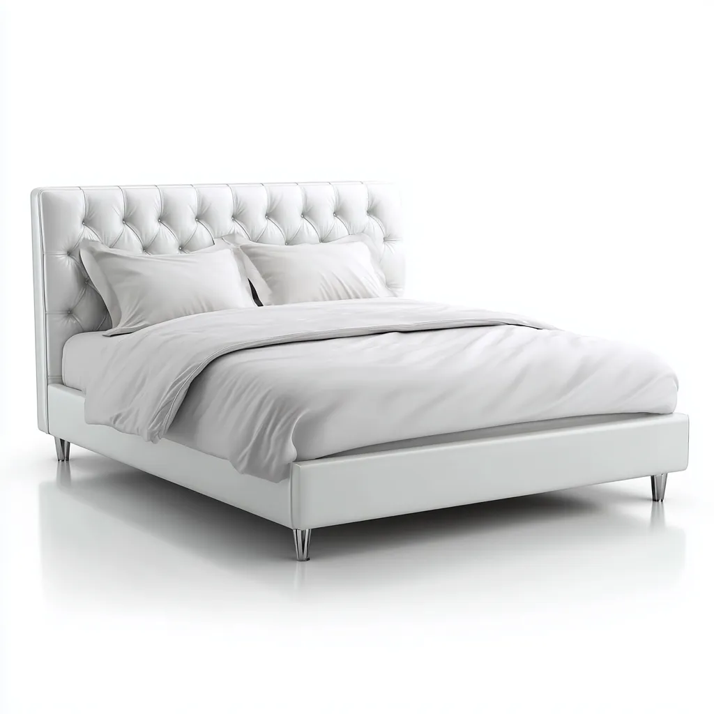 Lit double - similicuir rembourré métal 200x160x110 cm - blanc - design moderne - adapté à la chambre-Nestlevo