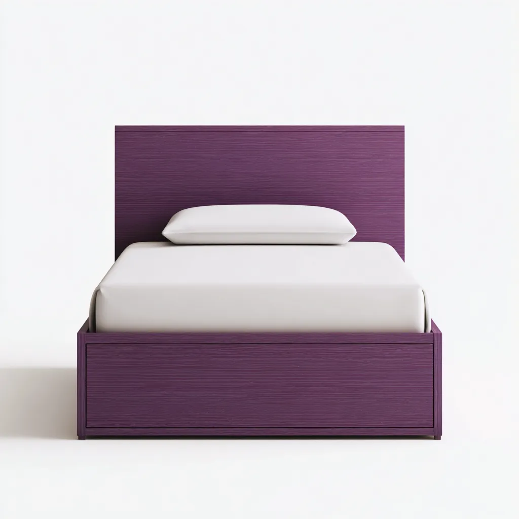 Lit simple - bois 197x98x105 cm - violet - pour chambre - design moderne-Nestlevo