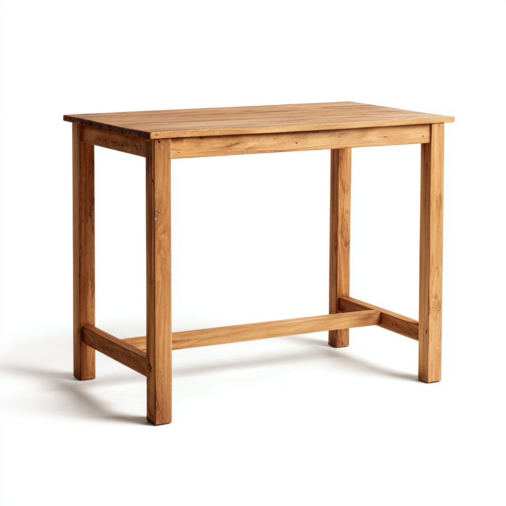 Table de jardin bois 95x55x78 cm - marron clair - usage extérieur - design moderne-Nestlevo