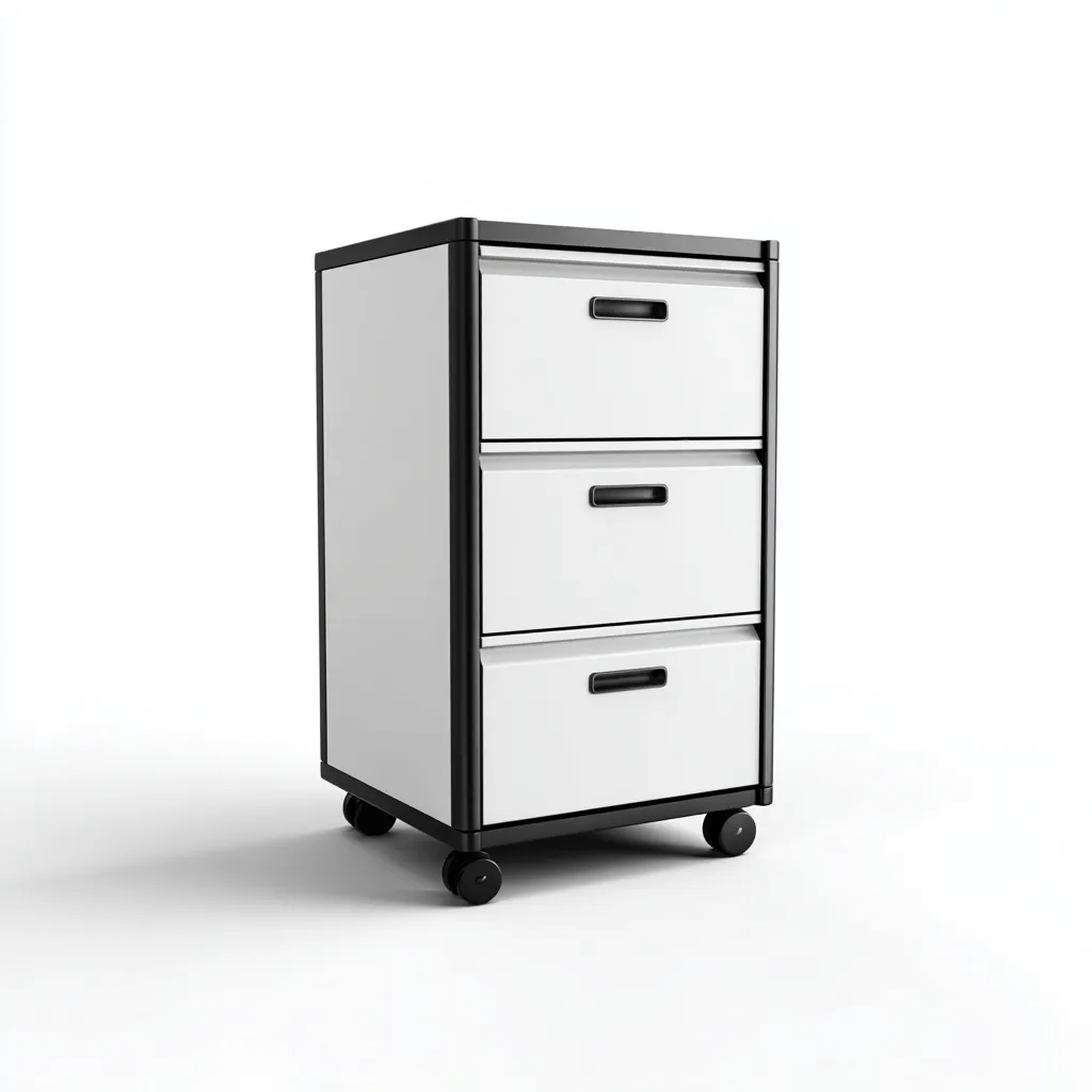 Armoire de bureau mobile métal 40x45x70 cm - blanc - noir - rangement à tiroirs - design moderne-Nestlevo