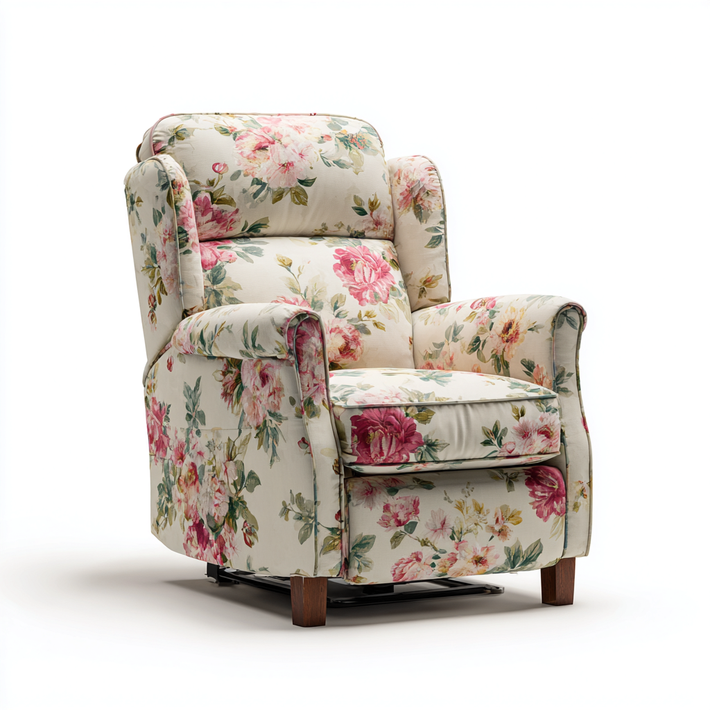 Fauteuil relax - tissu floral - 97x88x102 cm - pour salon - design moderne-Nestlevo