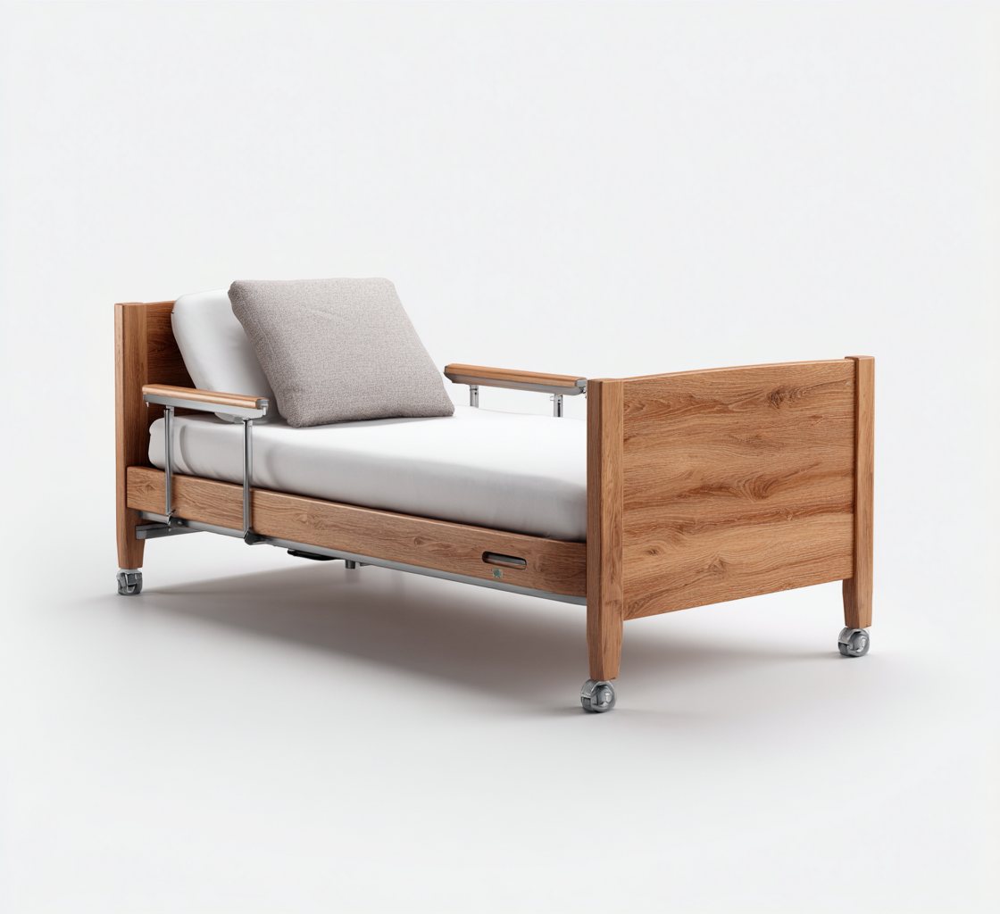 Lit simple - bois 205x100x90 cm - chêne clair - pour chambre - design contemporain-Nestlevo