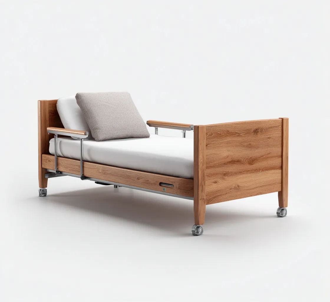 Lit simple - bois 205x100x90 cm - chêne clair - pour chambre - design contemporain-Nestlevo