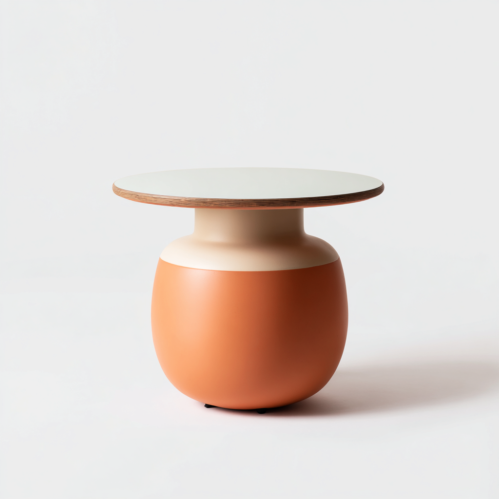 Table de jardin bois 50x50x48 cm - blanc - orange - design moderne adapté à l'extérieur-Nestlevo