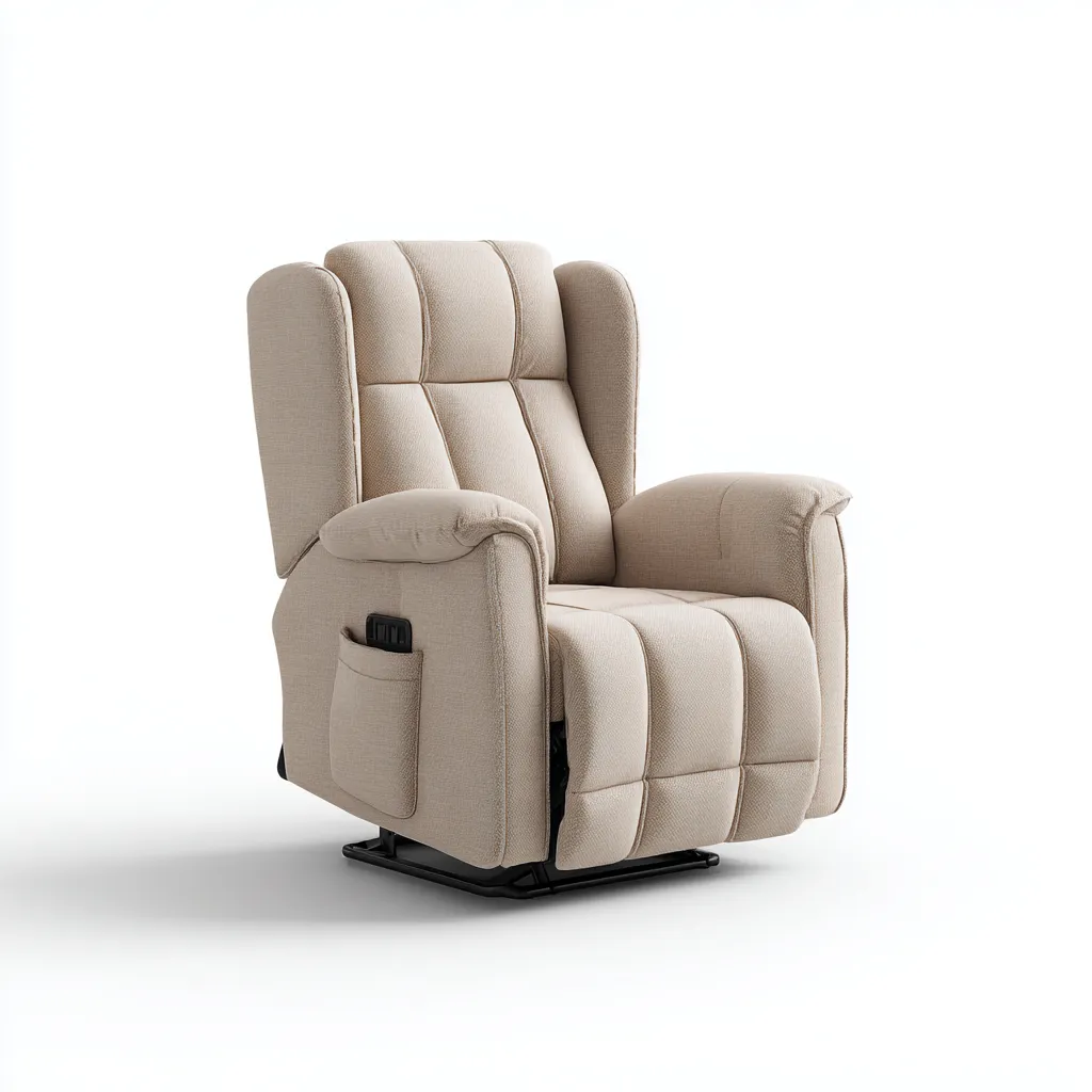 Fauteuil relax - tissu beige - 95x87x102 cm - pour salon - design moderne-Nestlevo