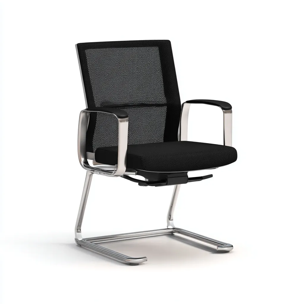 Chaise de bureau cadre métal tissu respirant pour bureau 60x58x95 cm - noir - design ergonomique-Nestlevo