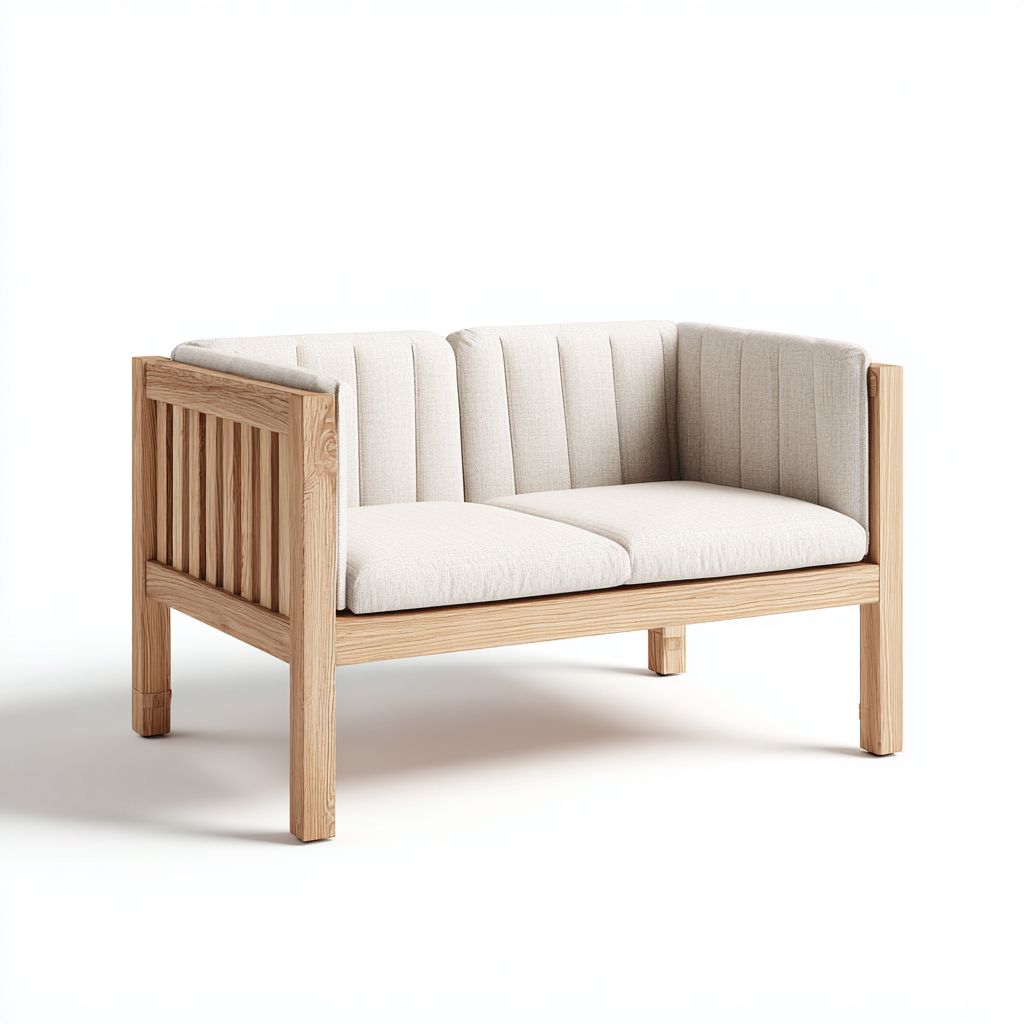 Canapé de jardin bois 140x70x78 cm - beige - marron - usage extérieur - design naturel-Nestlevo