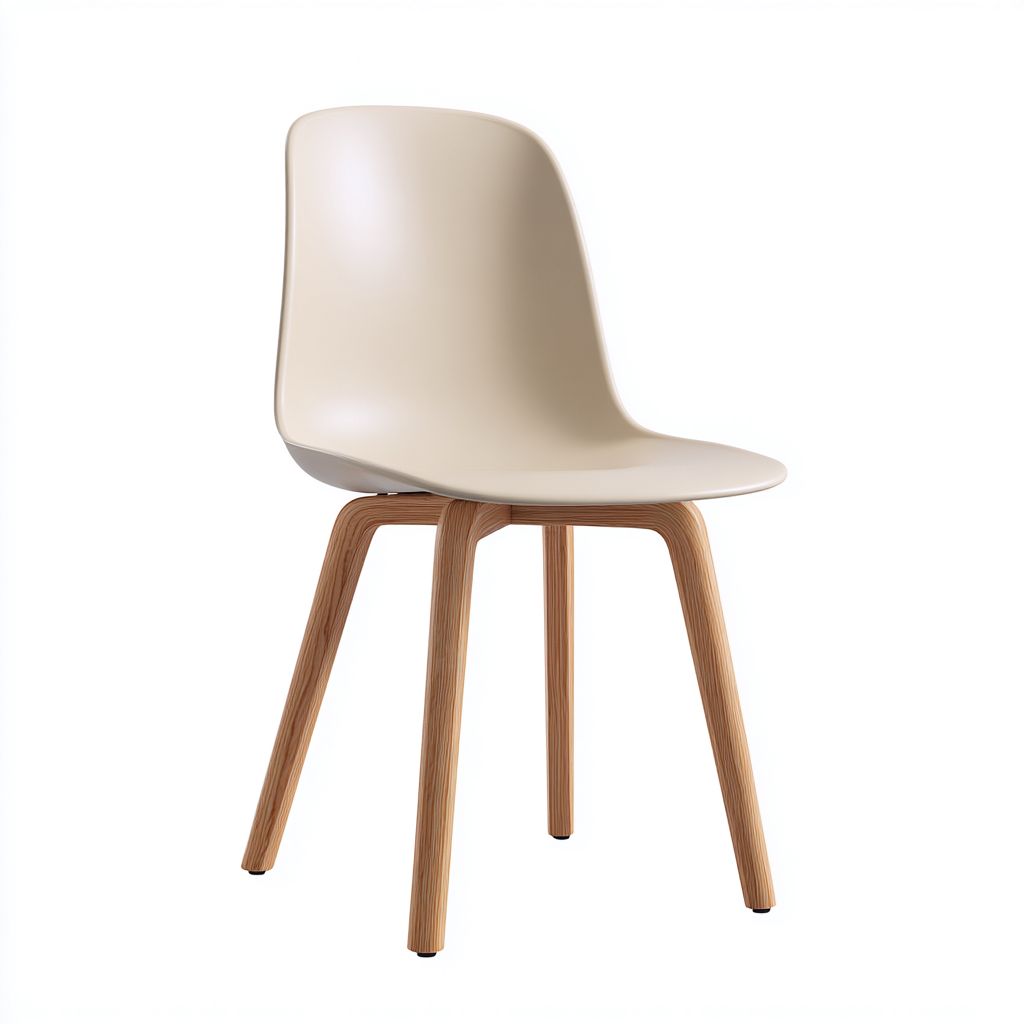 Chaise de jardin en plastique et bois - 52x54x82 cm - beige - bois - pour jardin - design moderne-Nestlevo