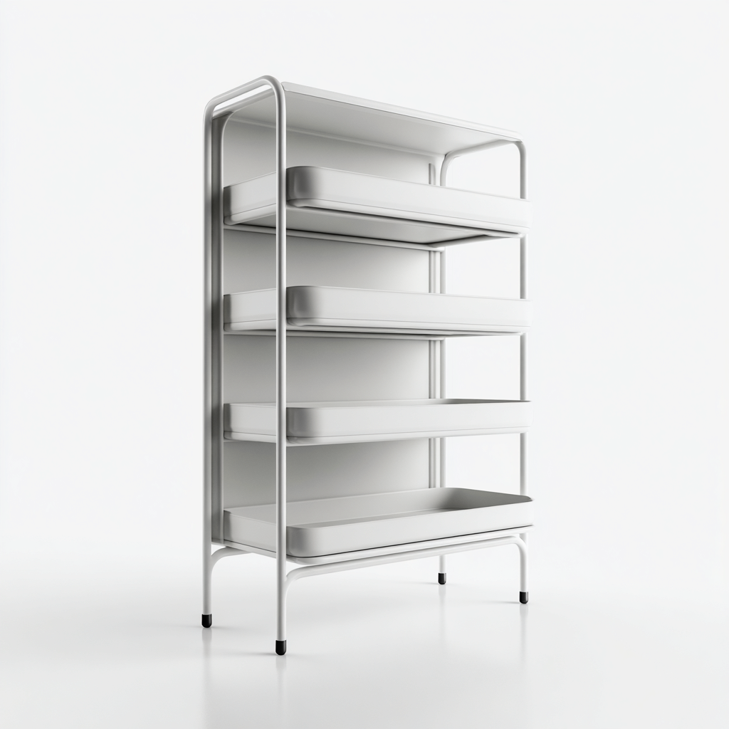 Meuble à chaussures - métal - 80x35x150 cm - blanc - adapté à l'entrée - design moderne-Nestlevo