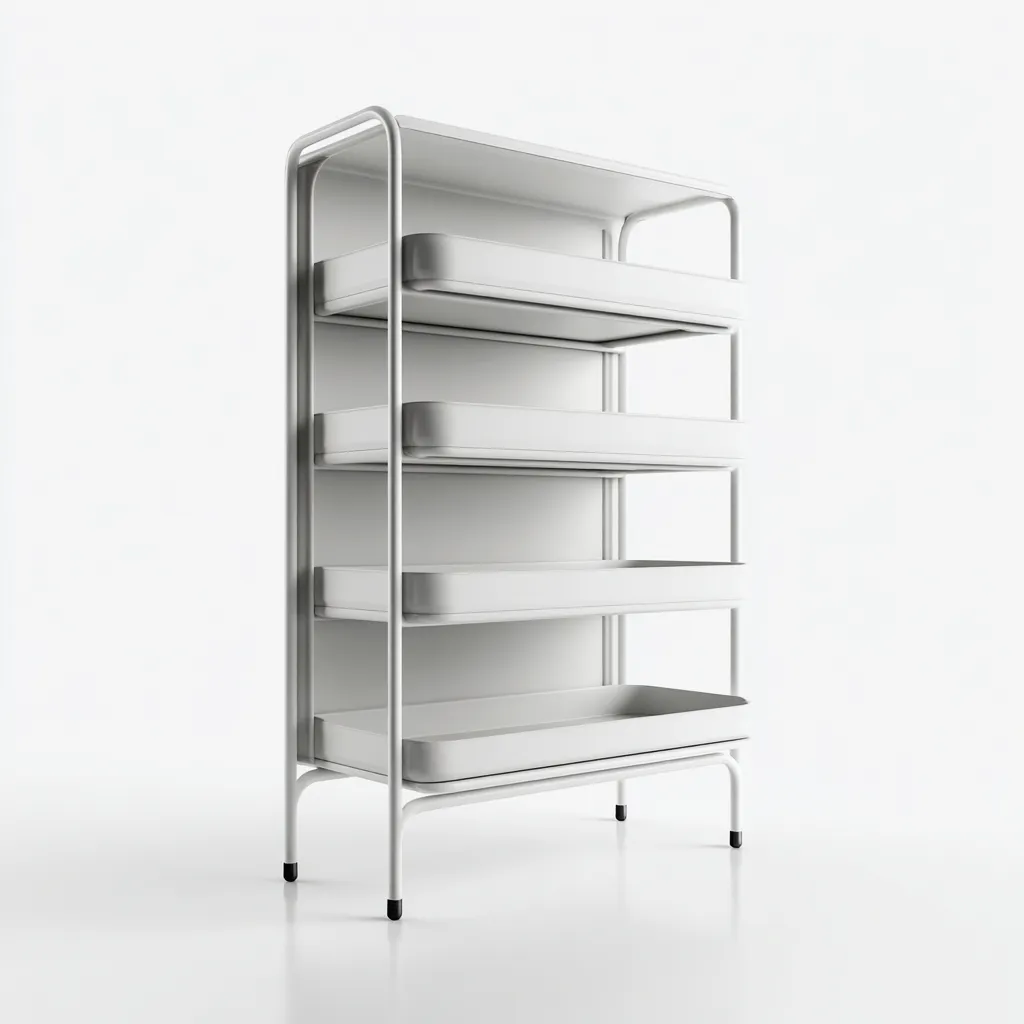 Meuble à chaussures - métal - 80x35x150 cm - blanc - adapté à l'entrée - design moderne-Nestlevo