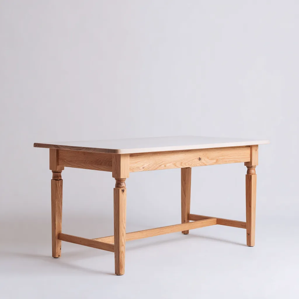 Bureau bois massif 160x80x75 cm - bois naturel - adapté au bureau - style classique-Nestlevo