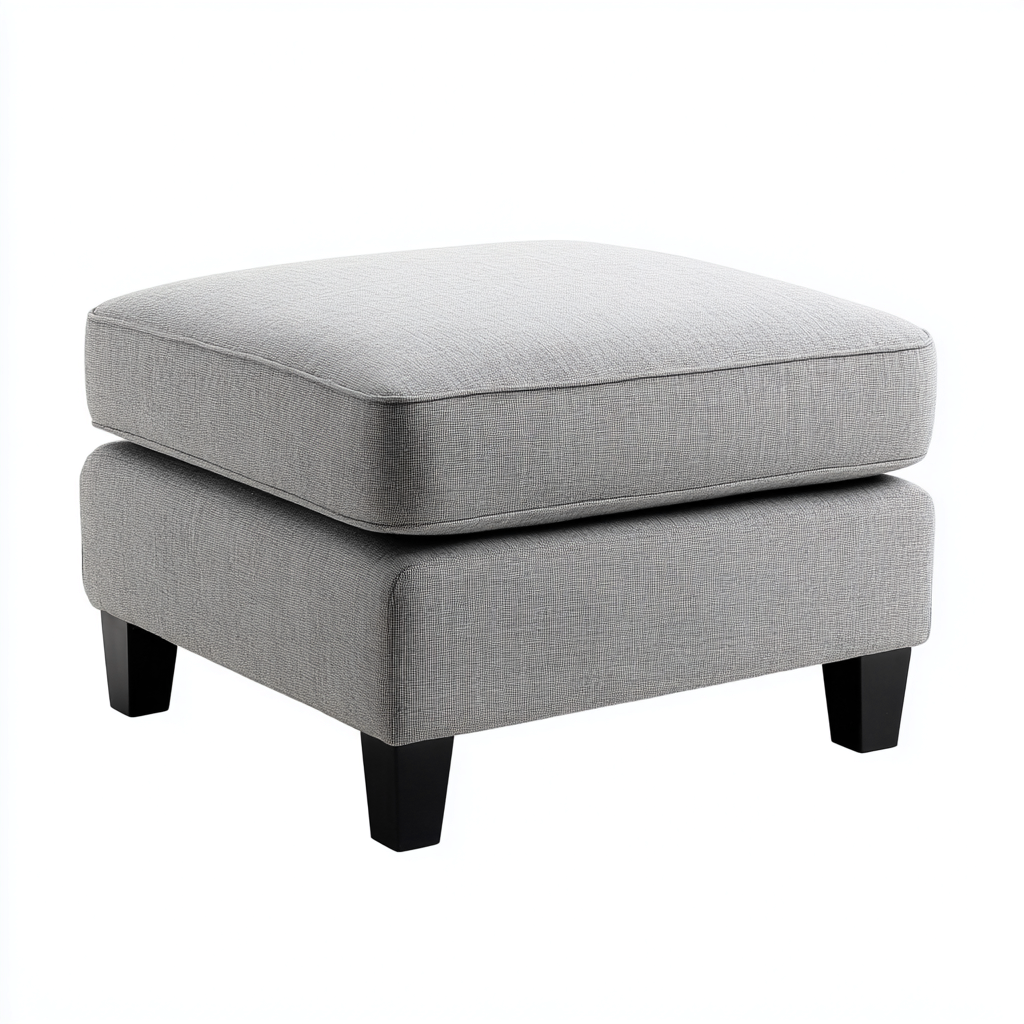 Pouf carré tissu 60x60x45 cm - gris - pour salon - design moderne-Nestlevo