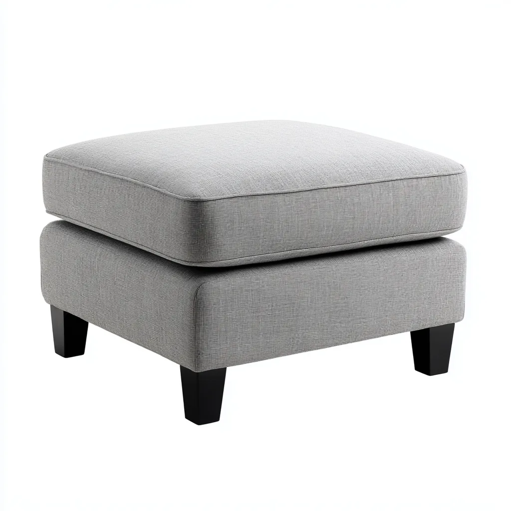 Pouf carré tissu 60x60x45 cm - gris - pour salon - design moderne-Nestlevo
