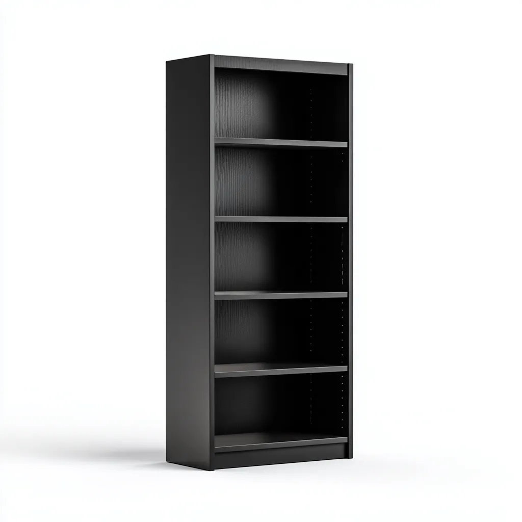Bibliothèque en bois 80x30x180 cm - noir - adaptée au bureau - design moderne-Nestlevo