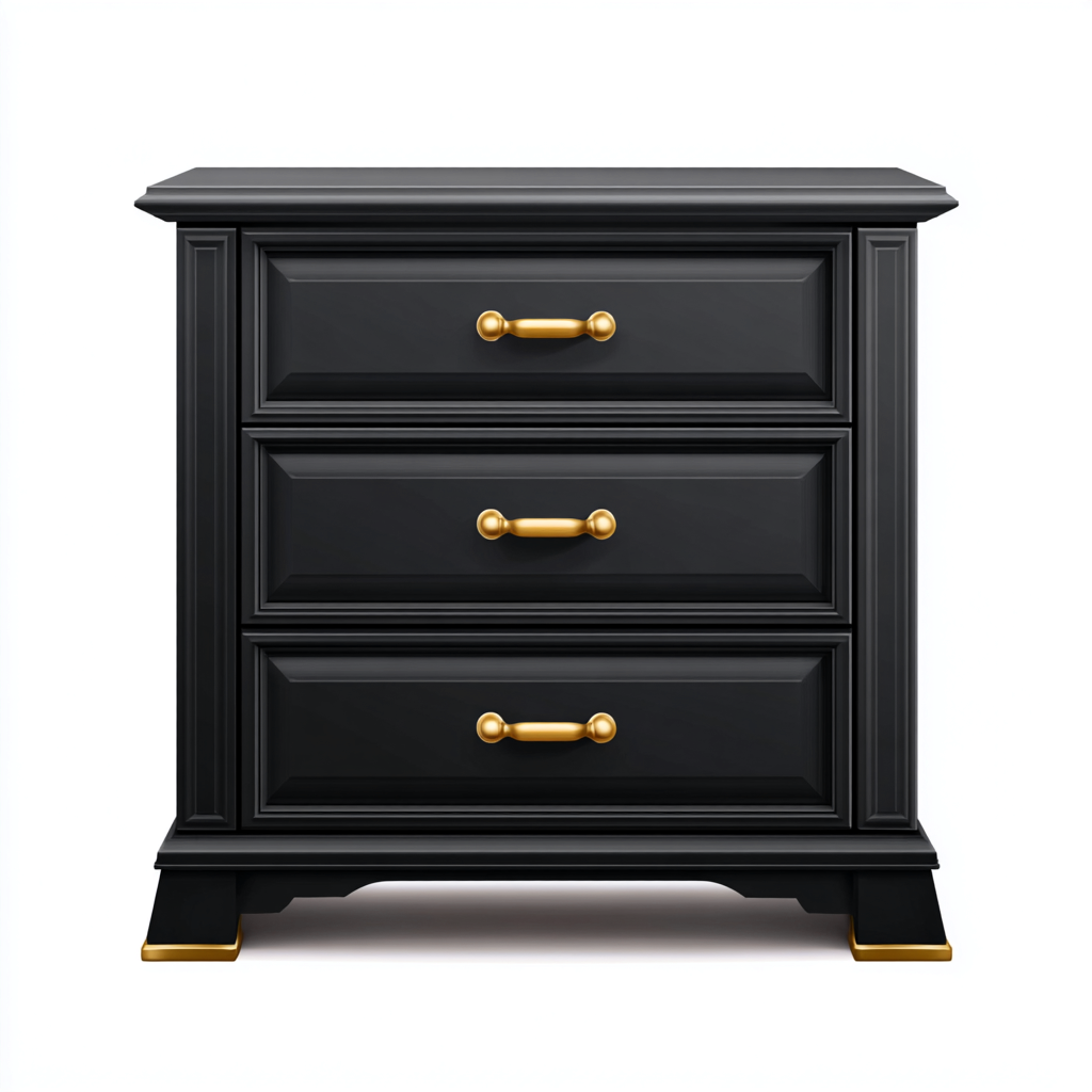 Table de chevet - bois - 50x40x65 cm - noir - design moderne - adapté à la chambre-Nestlevo