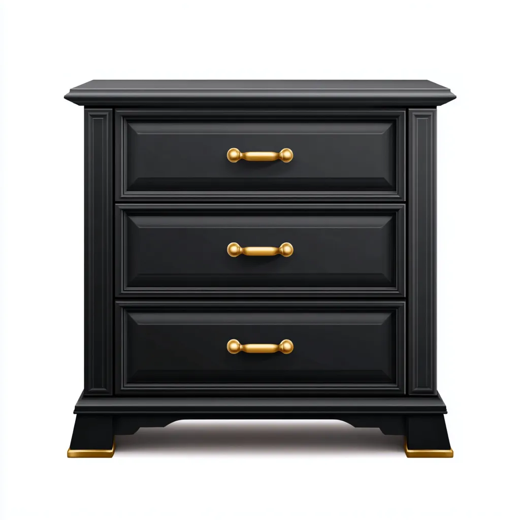 Table de chevet - bois - 50x40x65 cm - noir - design moderne - adapté à la chambre-Nestlevo