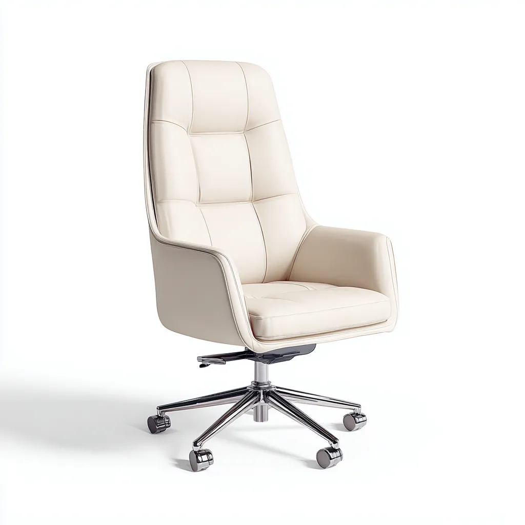 Chaise de bureau dossier haut simili-cuir pour bureau 68x65x118 cm - blanc - design ergonomique-Nestlevo