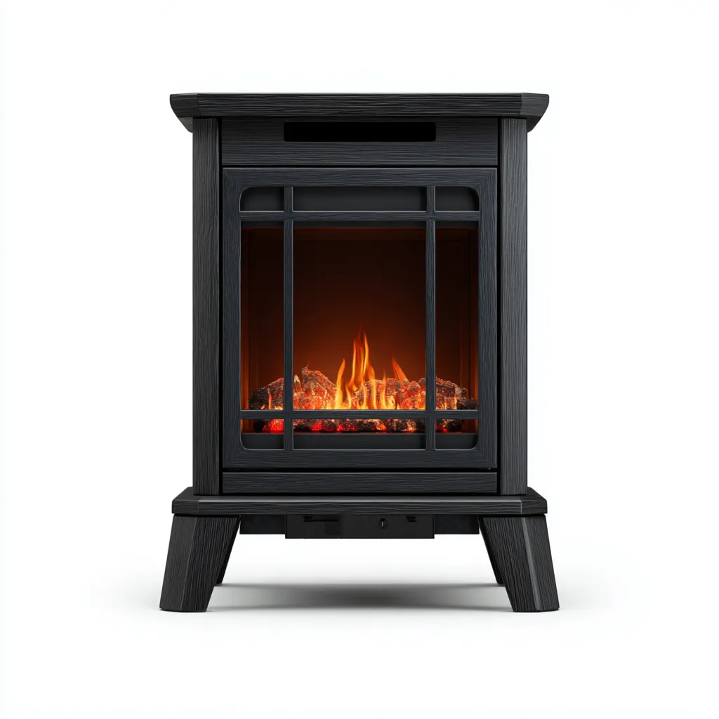 Cheminée électrique métal 40x30x60 cm - noir - pour salon - design classique-Nestlevo