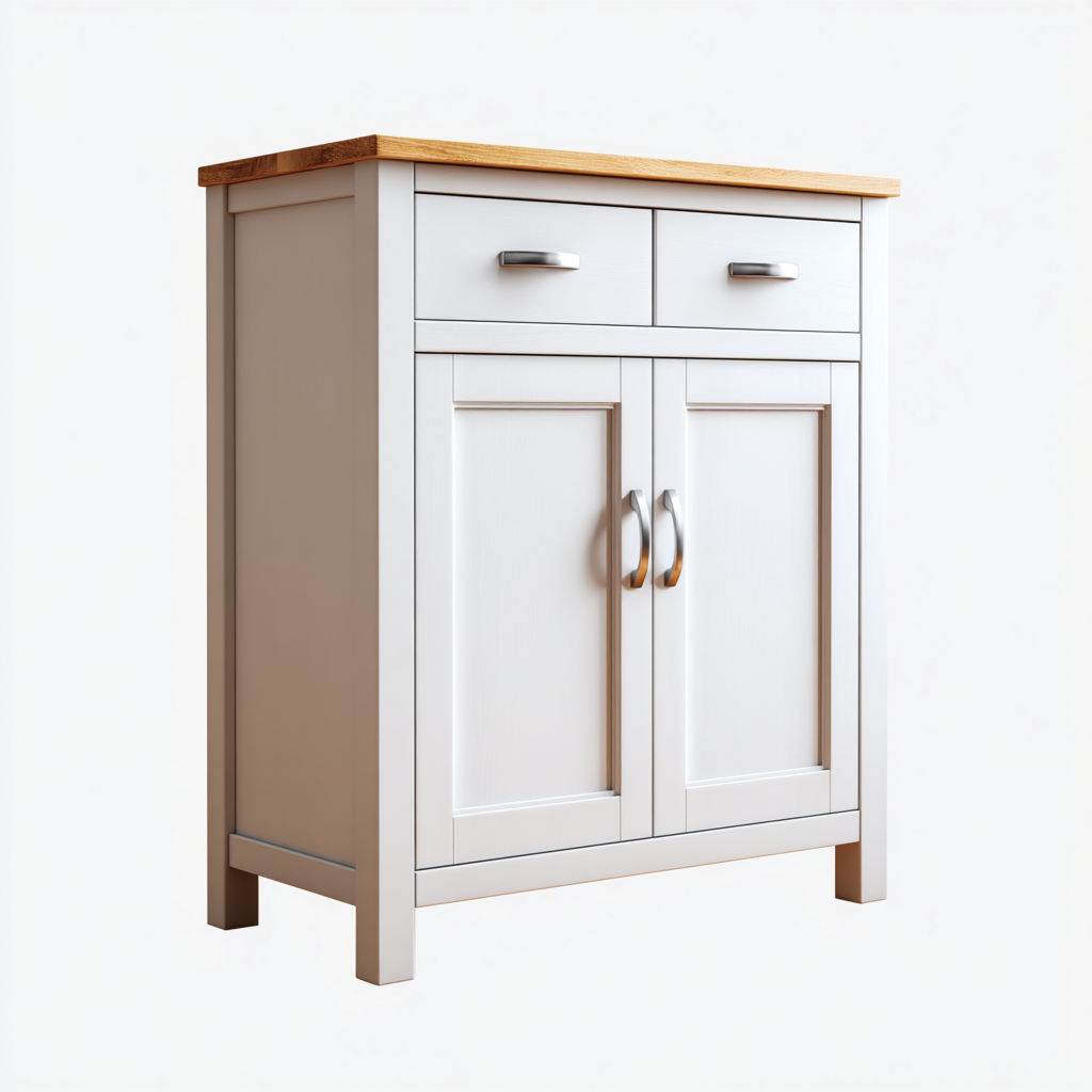 Meuble à chaussures - bois - 75x32x95 cm - blanc - bois naturel - adapté à l'entrée - 2 tiroirs  -  2 portes - design moderne-Nestlevo