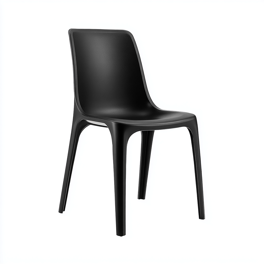 Chaise de jardin en plastique - 50x52x82 cm - noir - pour jardin - design moderne-Nestlevo