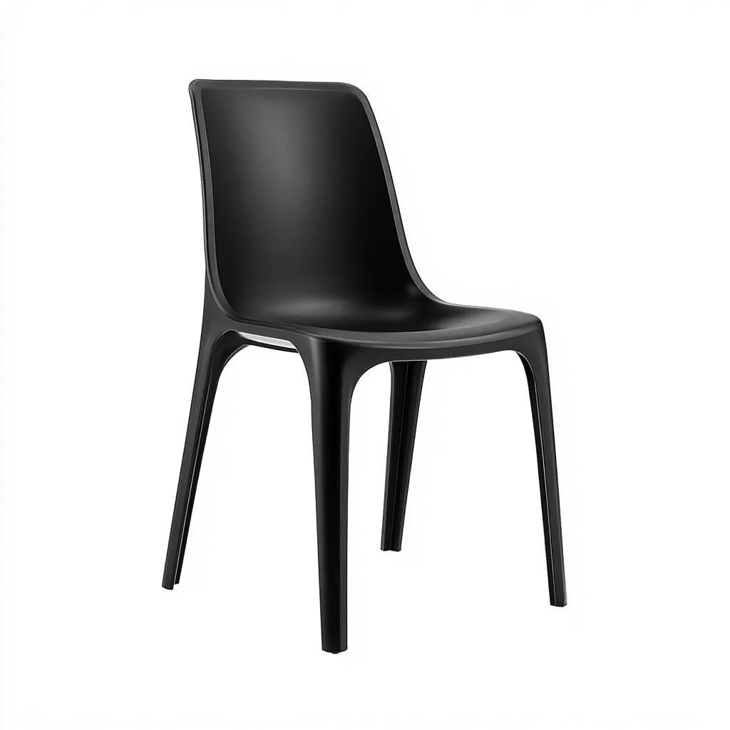 Chaise de jardin en plastique - 50x52x82 cm - noir - pour jardin - design moderne-Nestlevo