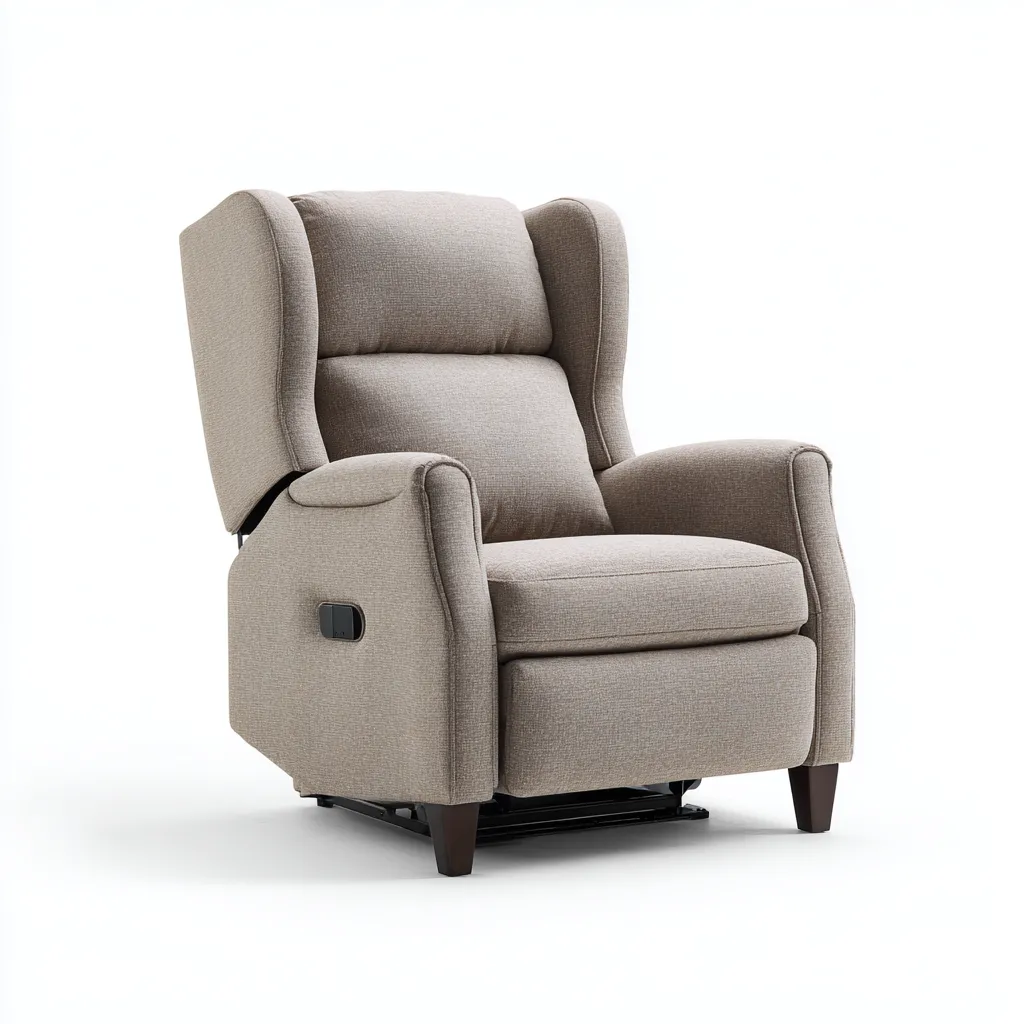Fauteuil relax - tissu beige - 96x88x104 cm - pour salon - design classique-Nestlevo