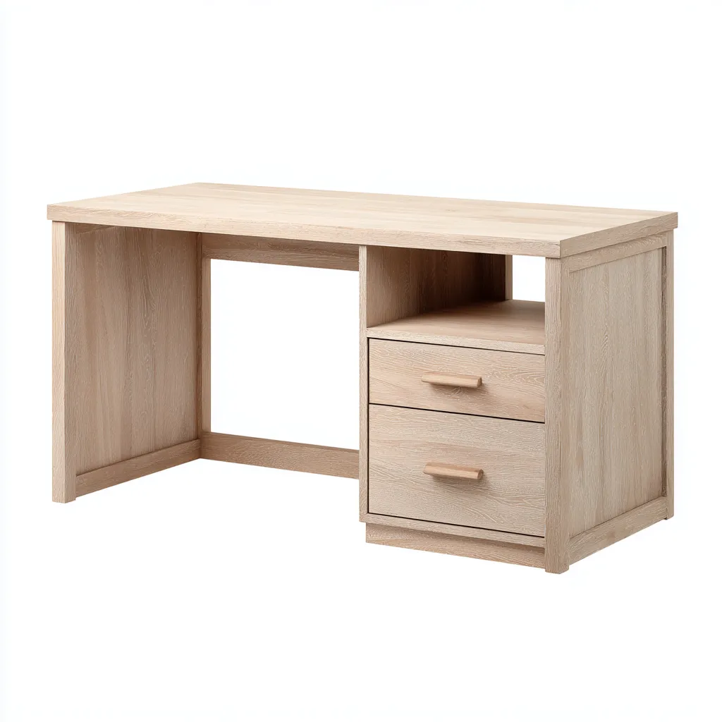 Bureau bois 120x55x75 cm - chêne clair - design moderne - adapté au travail à domicile-Nestlevo