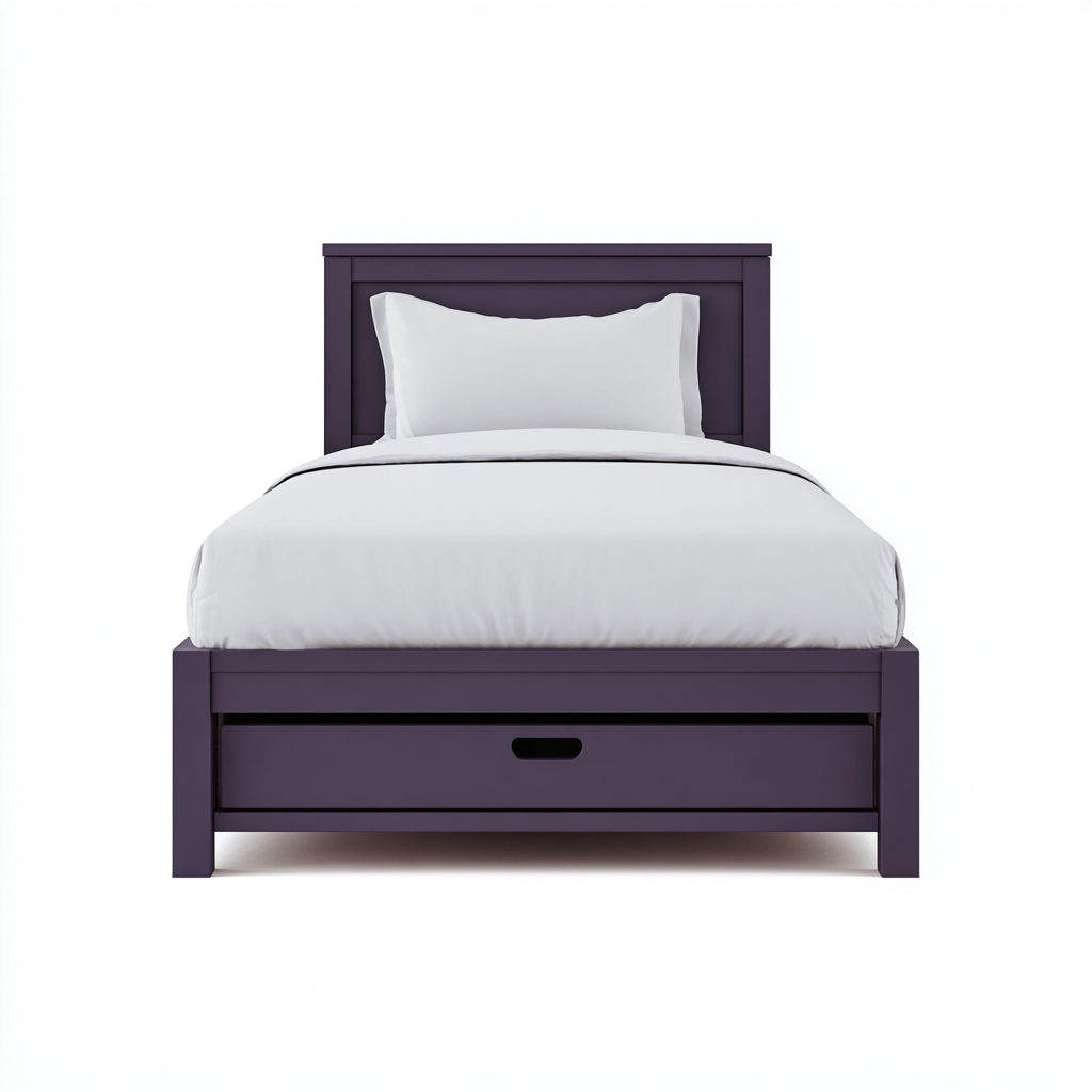 Lit simple - bois - 200x100x110 cm - violet - design moderne avec tiroir de rangement - adapté à la chambre-Nestlevo
