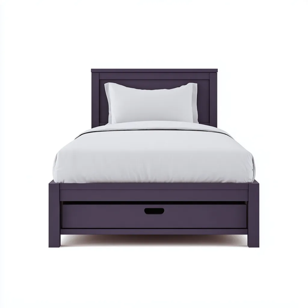 Lit simple - bois - 200x100x110 cm - violet - design moderne avec tiroir de rangement - adapté à la chambre-Nestlevo
