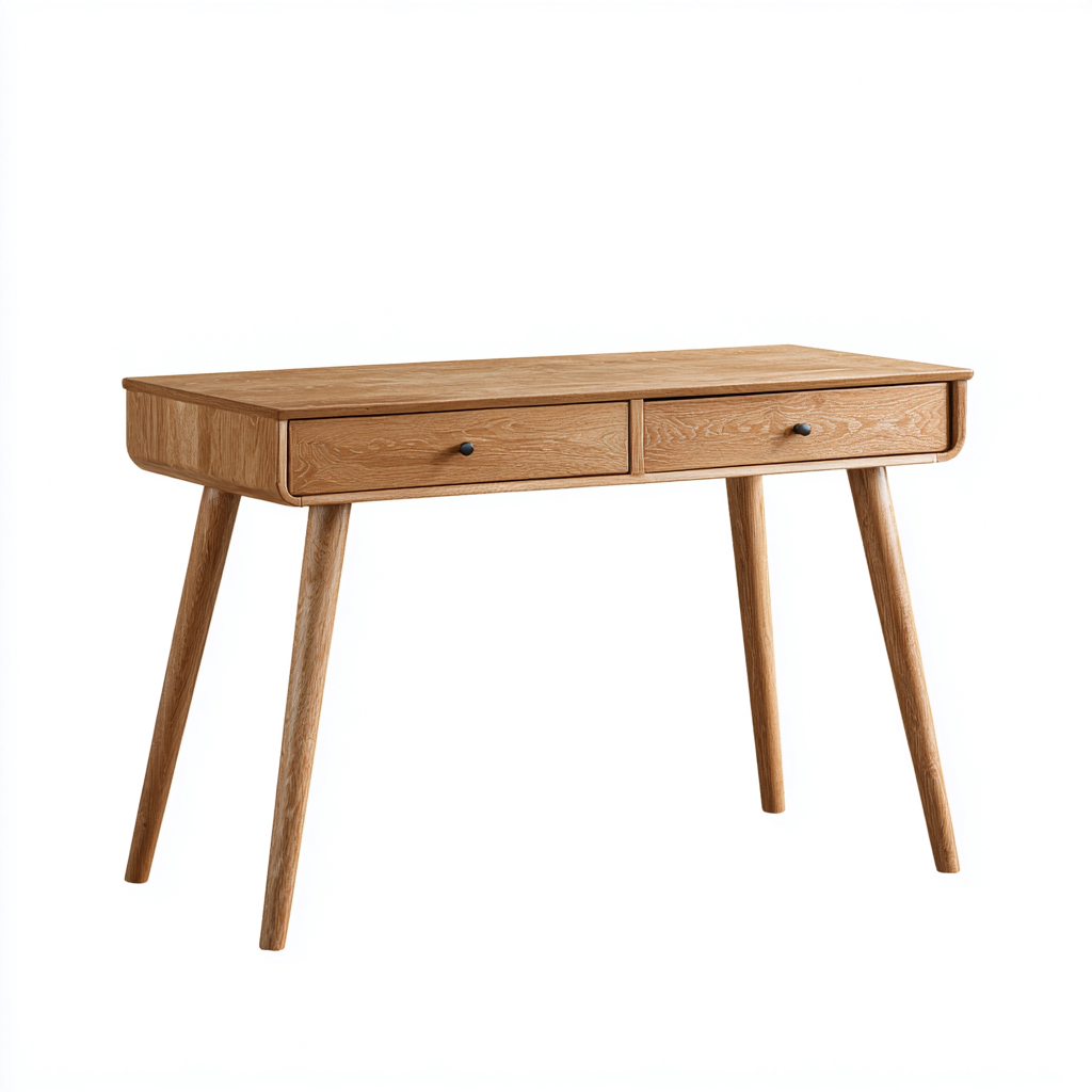 Bureau en bois 110x50x75 cm - chêne naturel - adapté au bureau - design moderne-Nestlevo