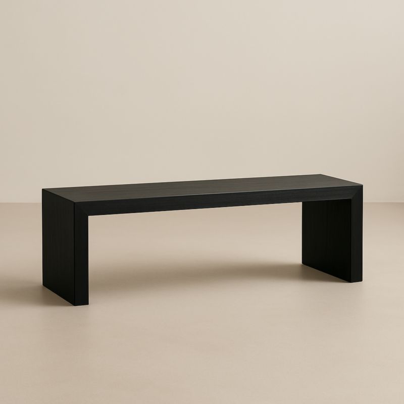 Panca rettangolare MDF nero 160x40x45 cm