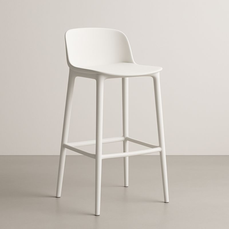 Sgabello da Bar in Plastica Bianco 102 cm