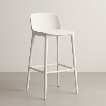 Sgabello da Bar in Plastica Bianco 102 cm