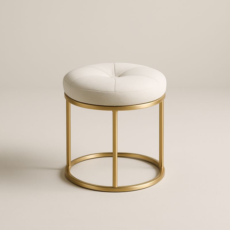 Sgabello rotondo in metallo con seduta in tessuto Altezza 45 cm