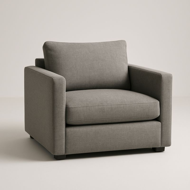 Poltrona in Tessuto Grigio 90x85x75 cm