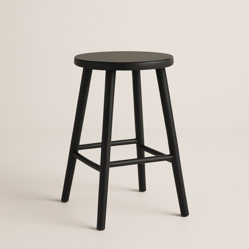 Sgabello in legno nero con capacità di carico di 100 kg