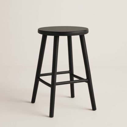 Sgabello in legno nero con capacità di carico di 100 kg