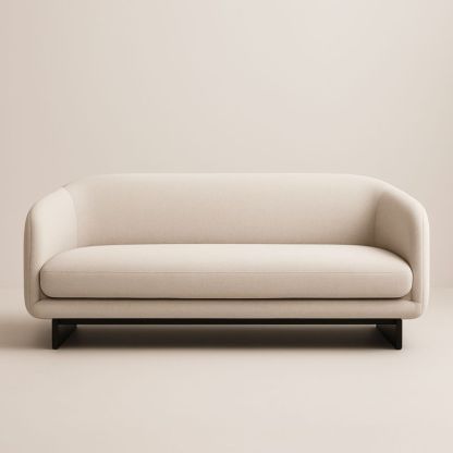 Divano 3 posti in tessuto con struttura in metallo beige